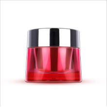 supplier portable luxury red cosmetic skincare container empty acrylic face cream jar